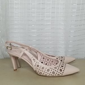 Kate Spade Pale Pink Laser Cut Slingback Pumps Sz9